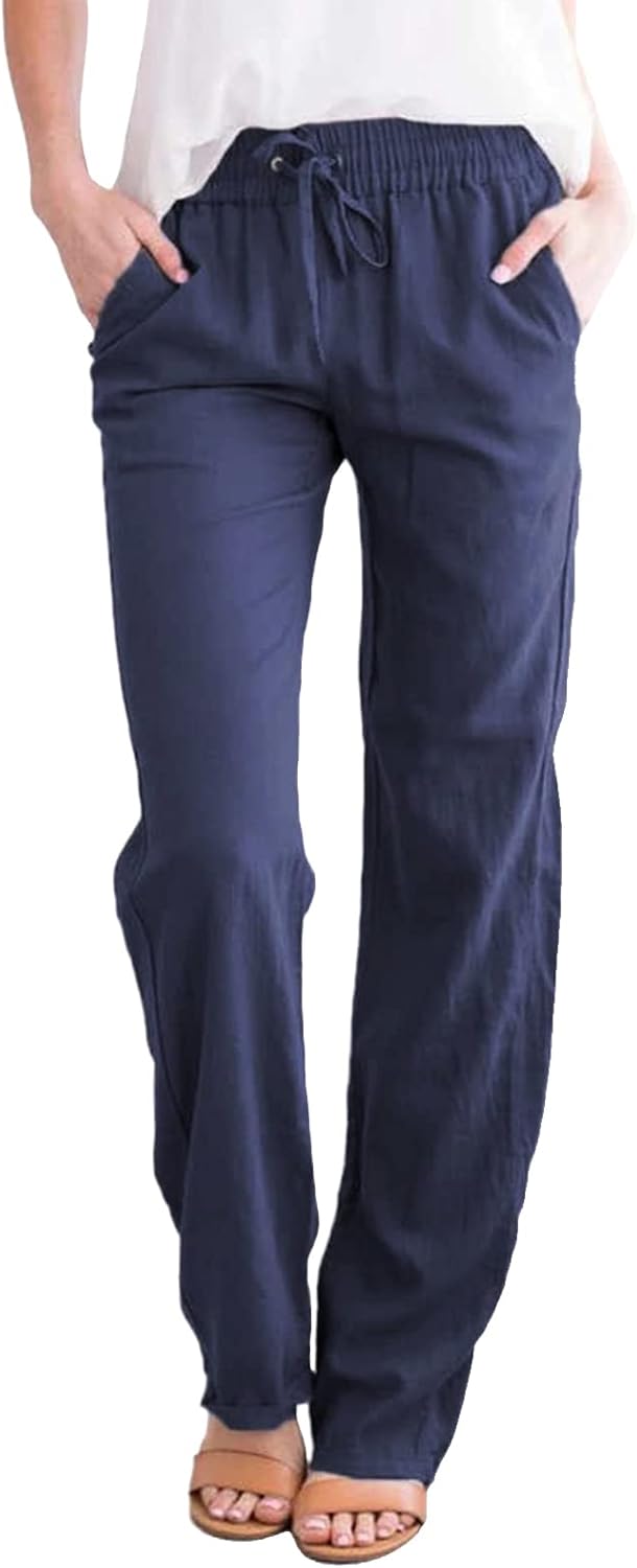 Yuson Girl Women's Trousers Elasticated Waist Casual Work Pants Ladies Lightweig...