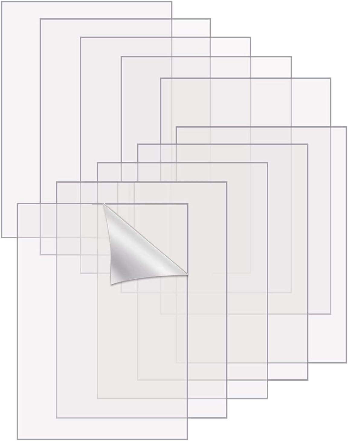 wordmouk 10 PCS Clear Acrylic Sheets 10 x 15cm Plexiglass Plastic Sheet with Pro...