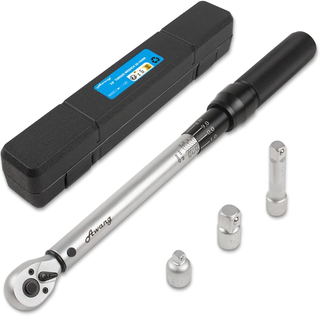 Awang Torque Wrench 3/8”,Ratchet Torque Wrench 20-140NM for Car Motorcycle,± 3%...