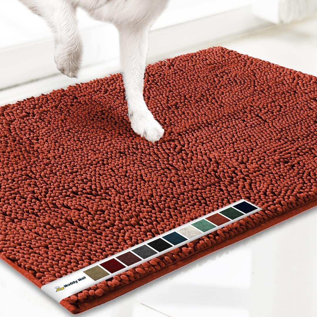 Muddy Mat® AS-SEEN-ON-TV Highly Absorbent Microfiber Dog Door Mat and Pet Rug, N...