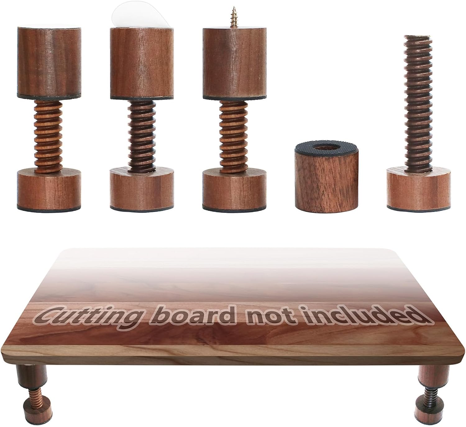 laffeya Walnut Cutting Board Feet, Adjustable Feet for Cutting Board, Adjustable...
