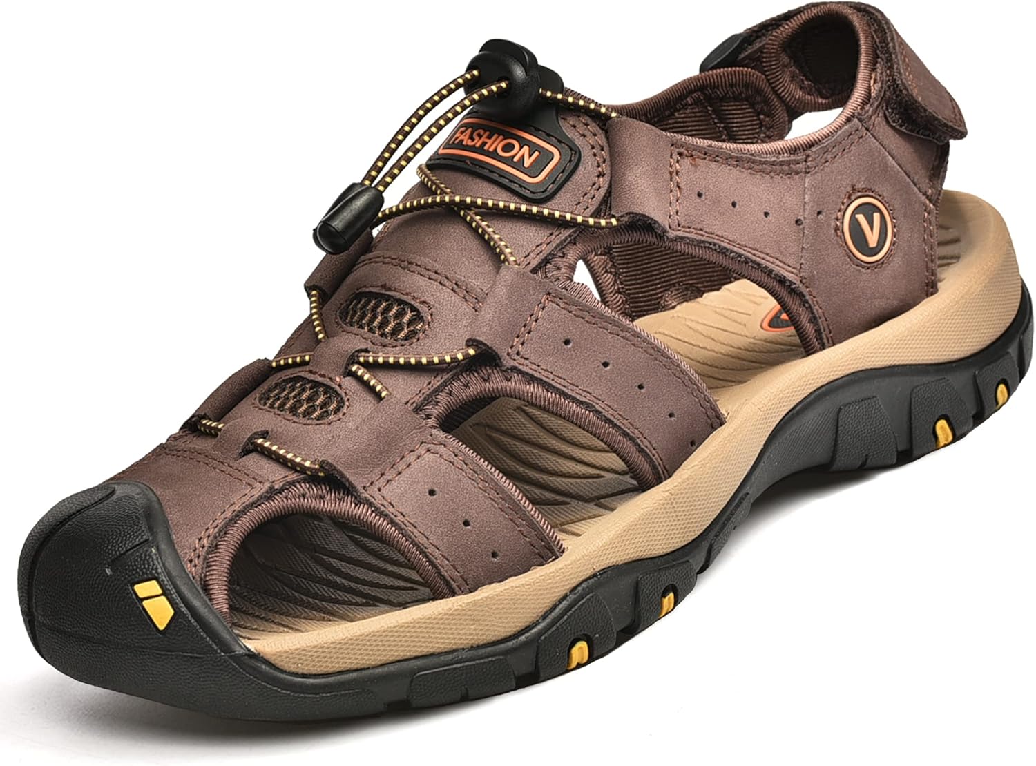 Sports Outdoor Sandals Summer Men's Beach Shoes Closed-Toe Shoes Leather Casual...