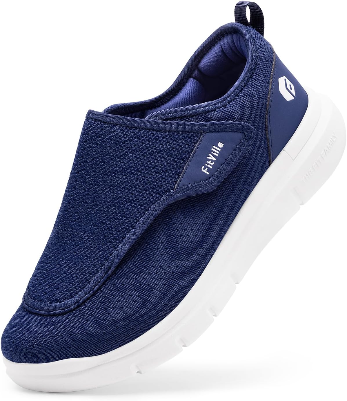 FitVille Mens Extra Wide Fit Diabetic Shoes Easy Close Orthopedic Slippers for S...