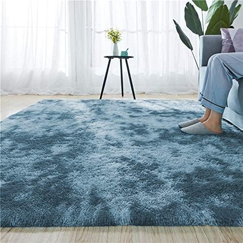 Blivener Luxury Shaggy Soft Area Rug Tie-Dyed Faux Fur Indoor Fluffy Non-Slip Ru...