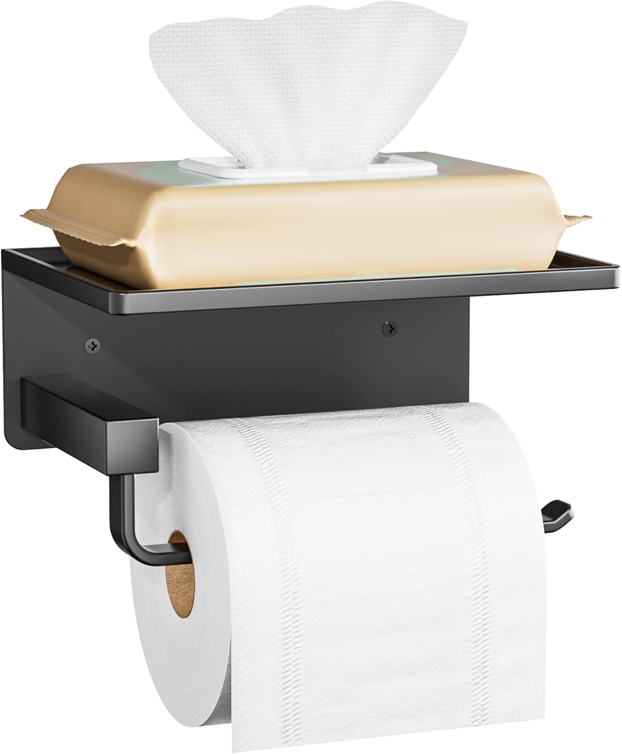 Toilet Paper Holder Bathroom Decor - Toilet Paper Holder With Shelf, Toilet Pape...