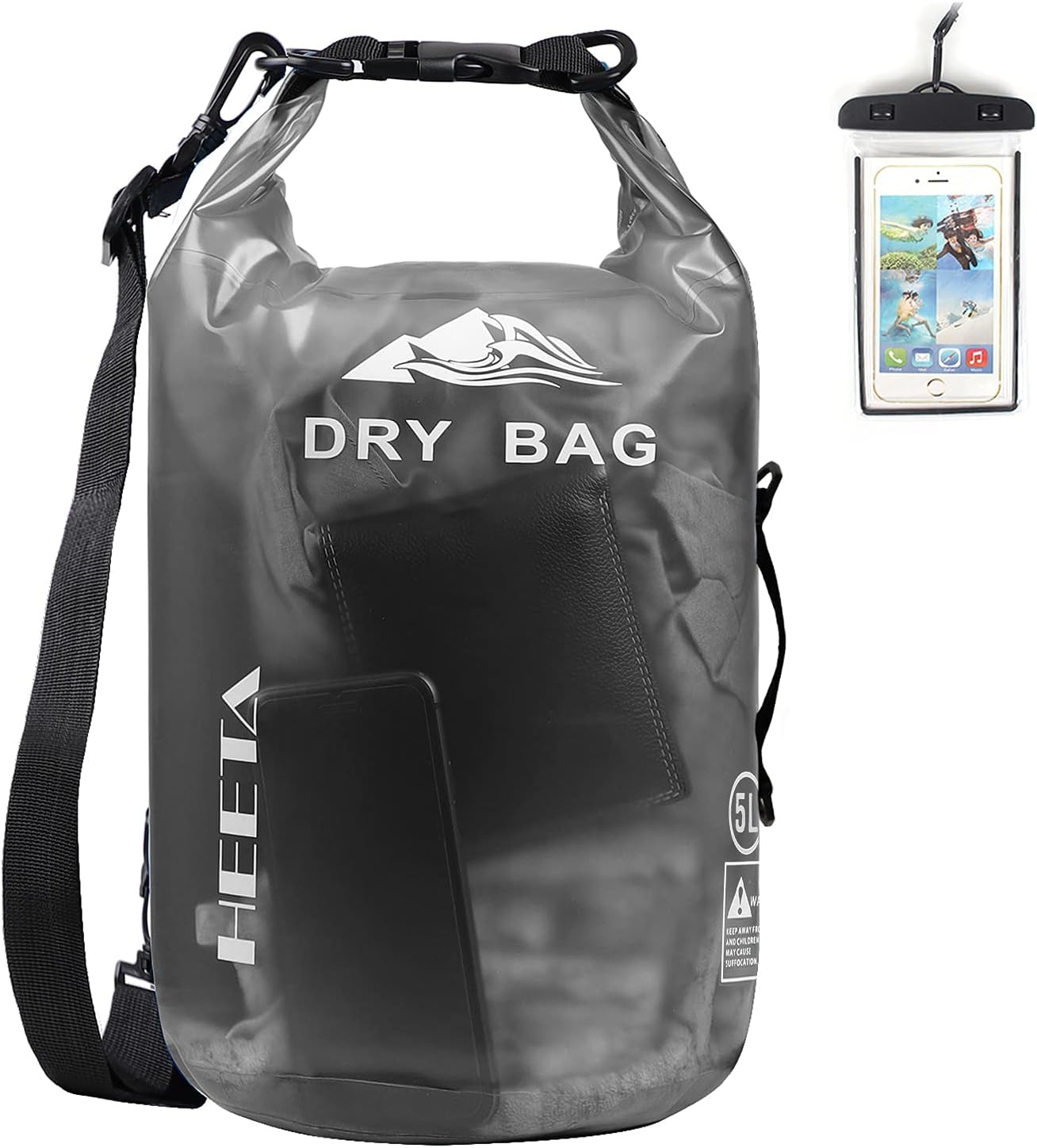 HEETA Waterproof Dry Bag for Women Men, 5L/10L/20L Roll Top Lightweight Dry Stor...