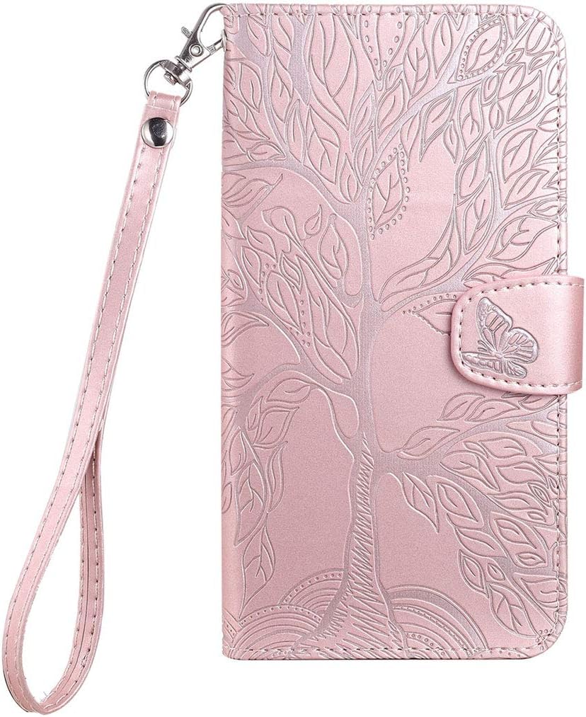 Norn for iPhone 12 Mini/13 Mini Phone Case,Tree of Life Embossed Folio Flip PU l...