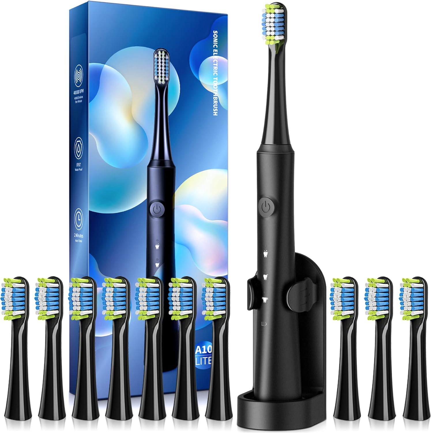 TEETHEORY Upgraded Version-Sonic Electric Toothbrush for Adults with 10 Brush He...