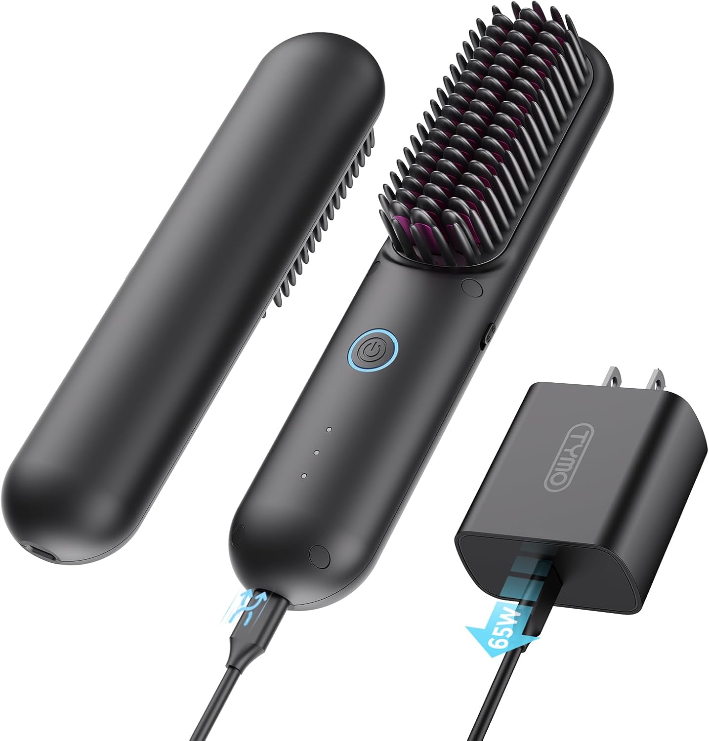 TYMO Cordless Hair Straightener Brush - Porta PRO Portable Straightening Brush f...