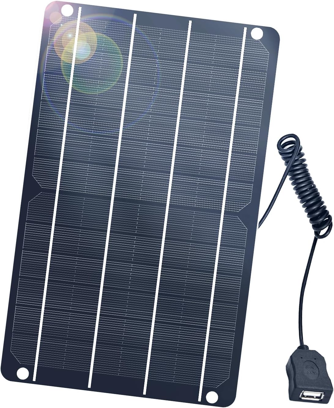 FlexSolar USB Solar Panel, 6W 5V Portable Solar Charger Monocrystalline Waterpro...