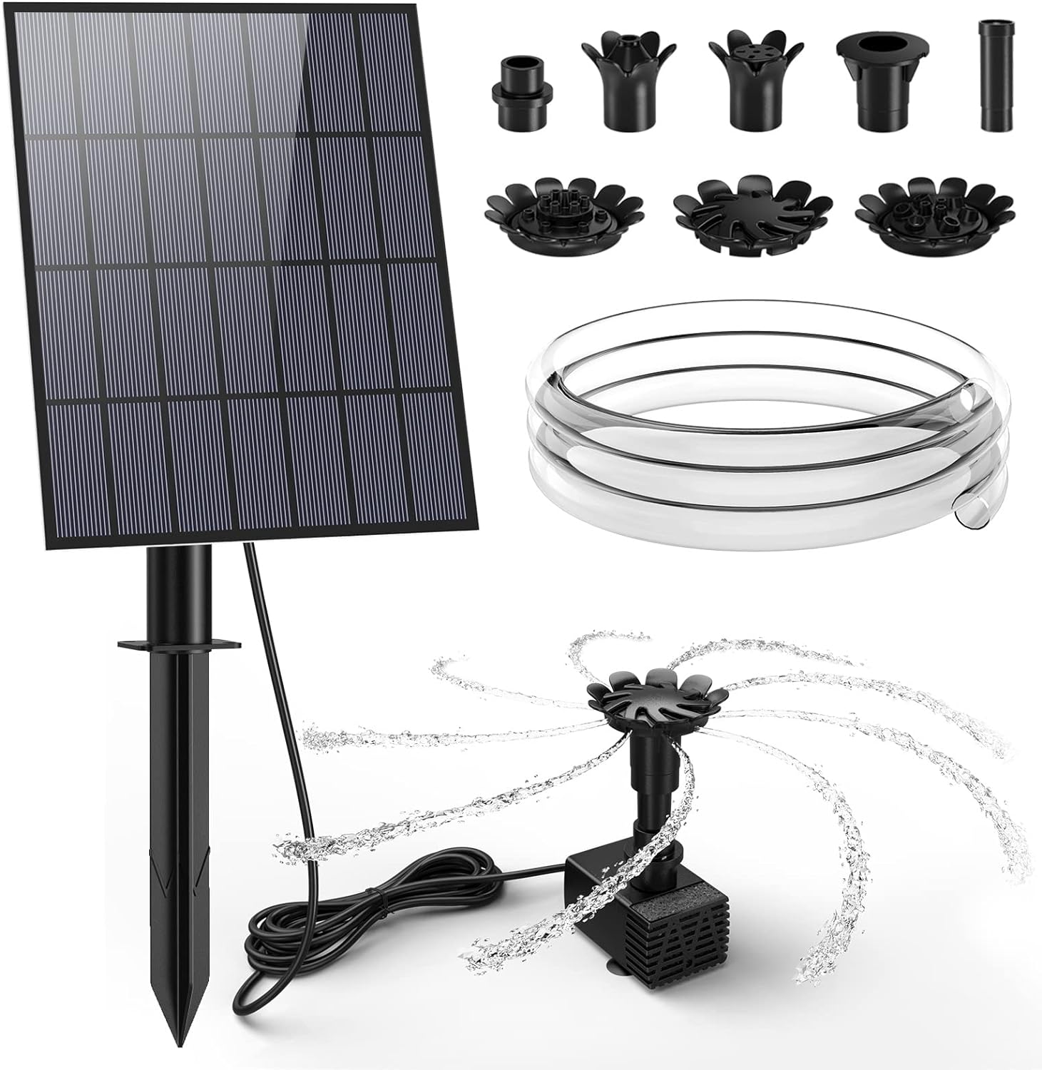 AMZtime Solar Fountain Pump, DIY 3.5W Solar Panel...