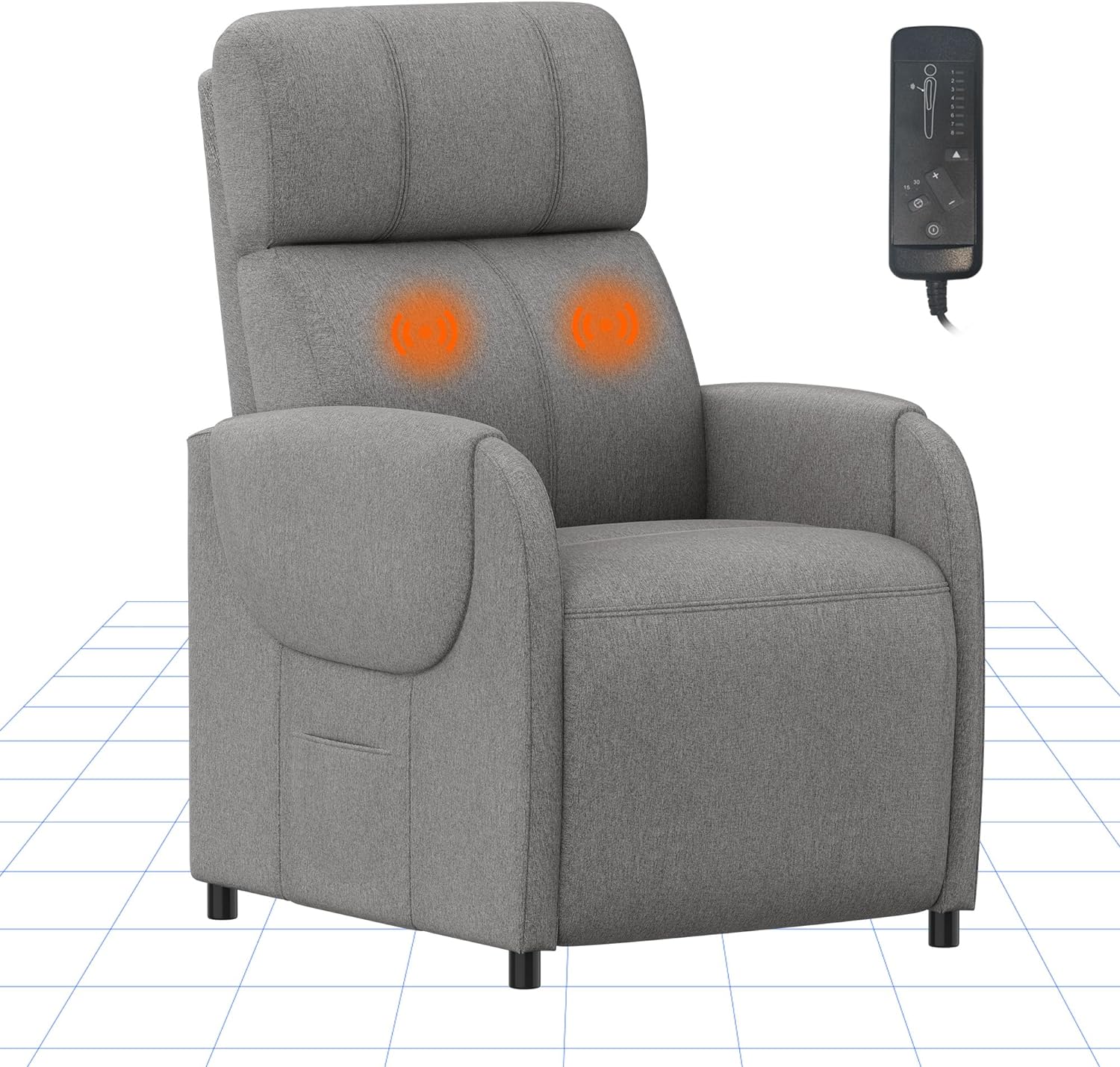 FLEXISPOT XC3 Recliner Chair for Adults, Massage Fabric Small Recliner for Livin...