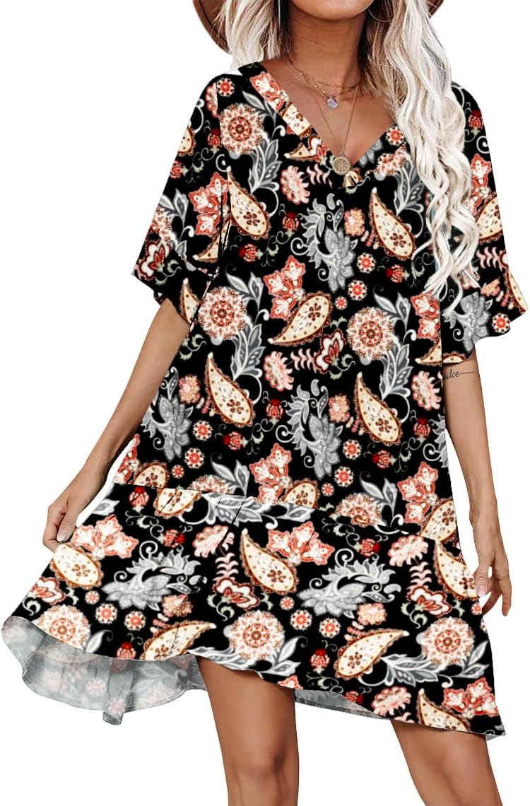 Aoulaydo Womens Swimsuit Coverups Sexy V Neck Bathing Suit Cover Ups Casual Loos...