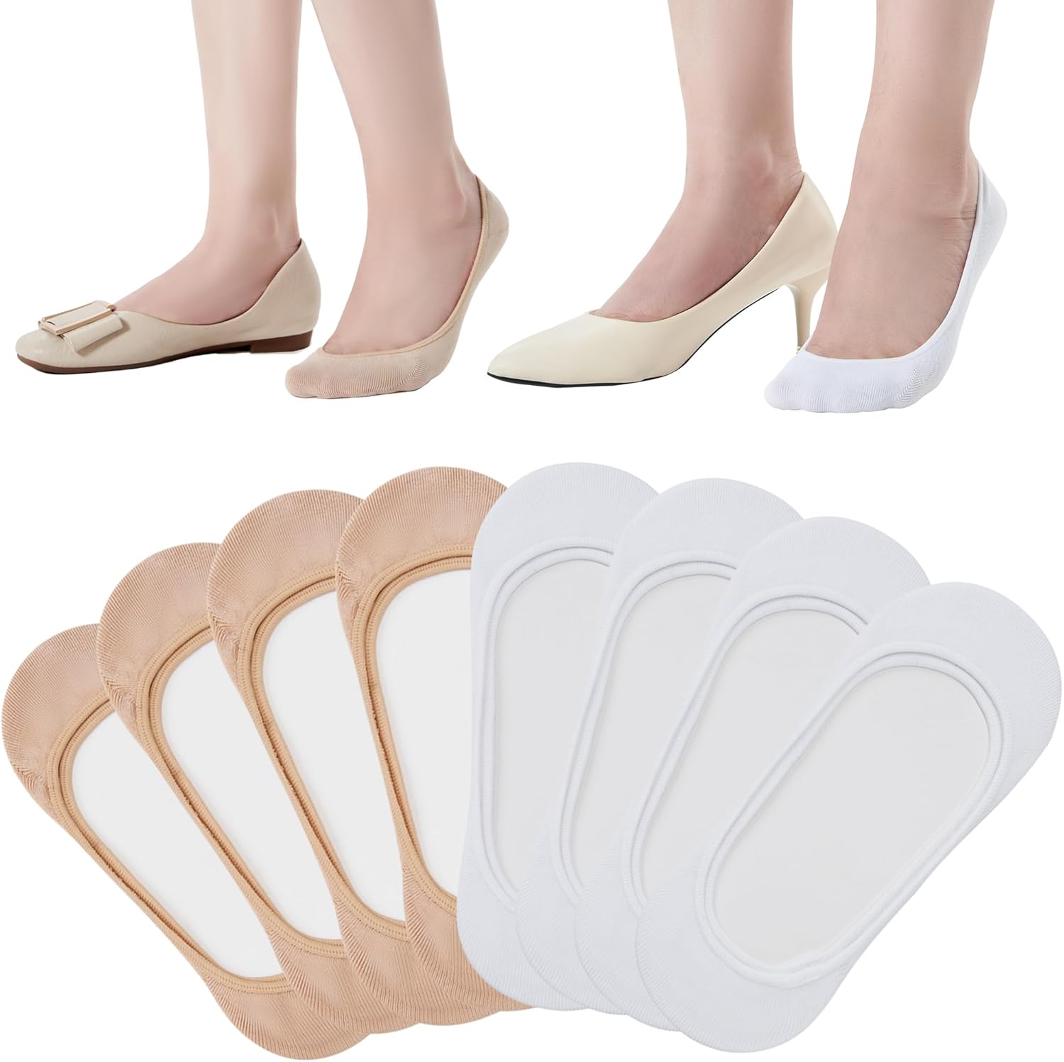 ATBITER 8 Pairs No Show Socks Women for Flats Ultra Low Cut Liner Non Slip Invis...