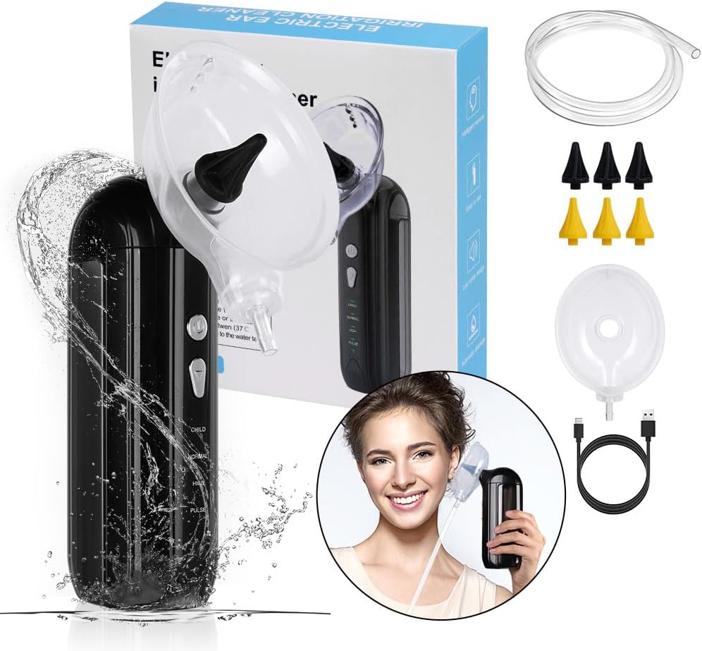 HOTUT Ear Wax Removal Kit, Electric Ear Irrigation kit with 6 Nozzle, 4 Pressure...
