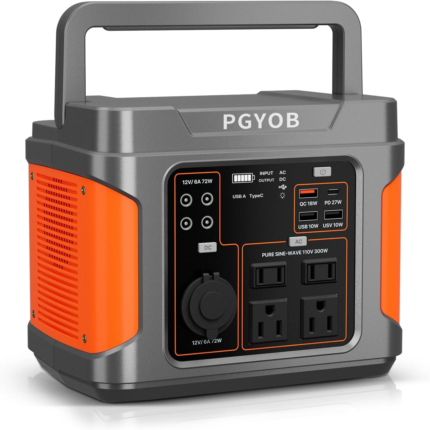 300W Portable Power Station, 296Wh Outdoor Solar Generator Backup Ternary Batter...