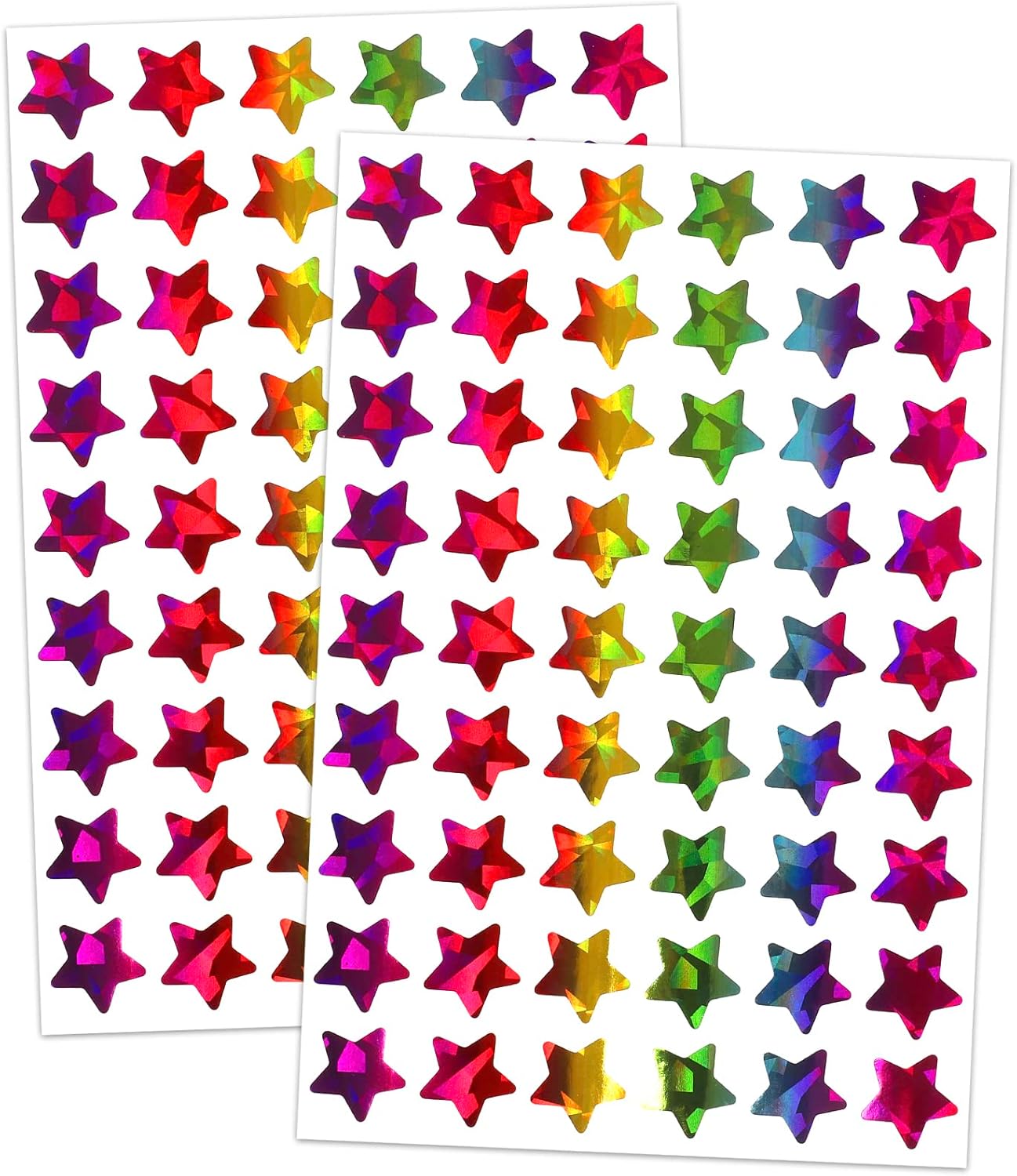 1620 Holographic Rainbow Small Star Stickers for Kids Reward, Behavior Chart, St...