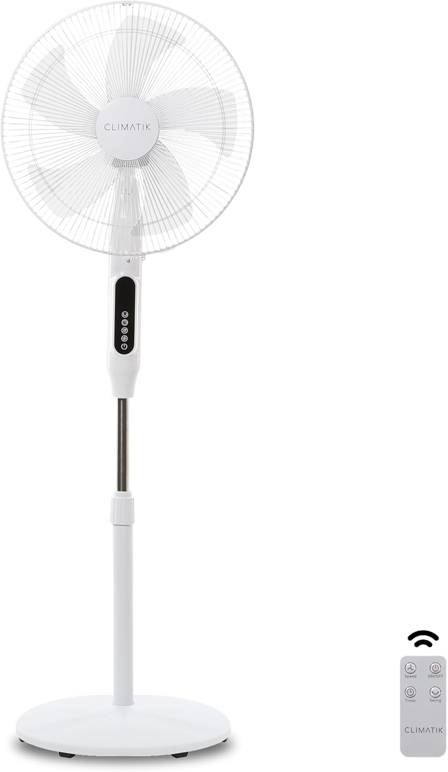 Climatik 16" LED Touch Screen Pedestal Fan with Remote Control | 3 Operational M...