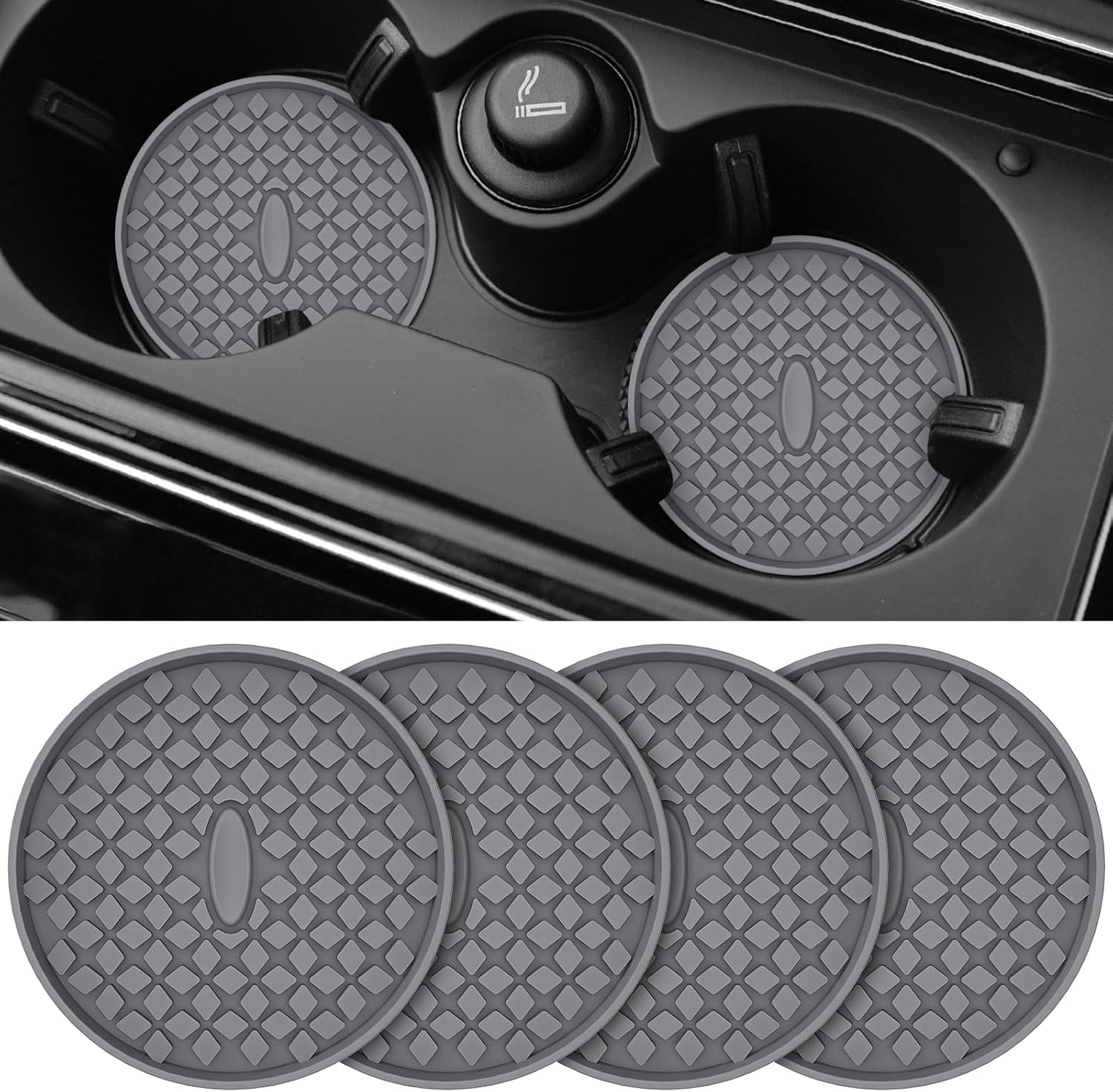 ME.FAN Car Cup Coasters [4 Pack] Silicone Car Coasters/Cup Mats for Cup - Univer...