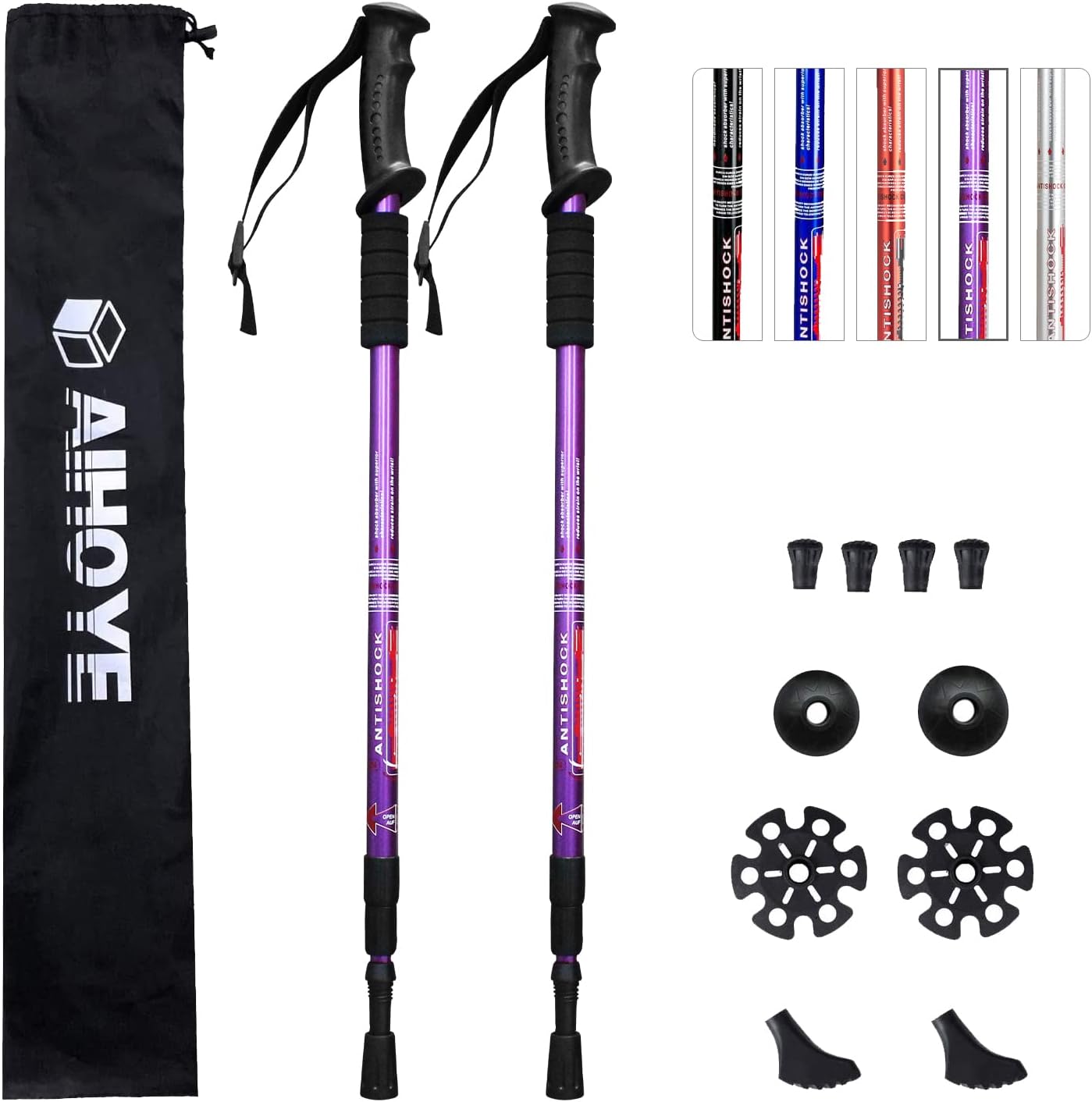 Aihoye Hiking Trekking Poles, 2 Pack Collapsible,L...