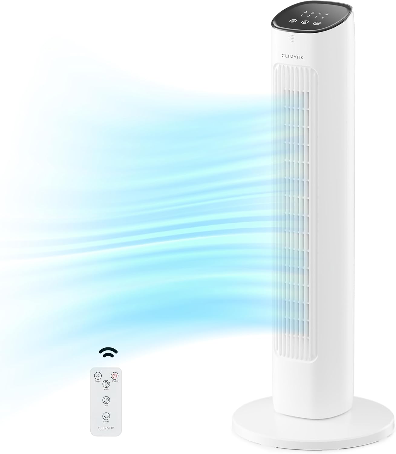Climatik 32-Inch Tower Fan Quiet Cooling Oscillating Standing Fan with Remote Co...