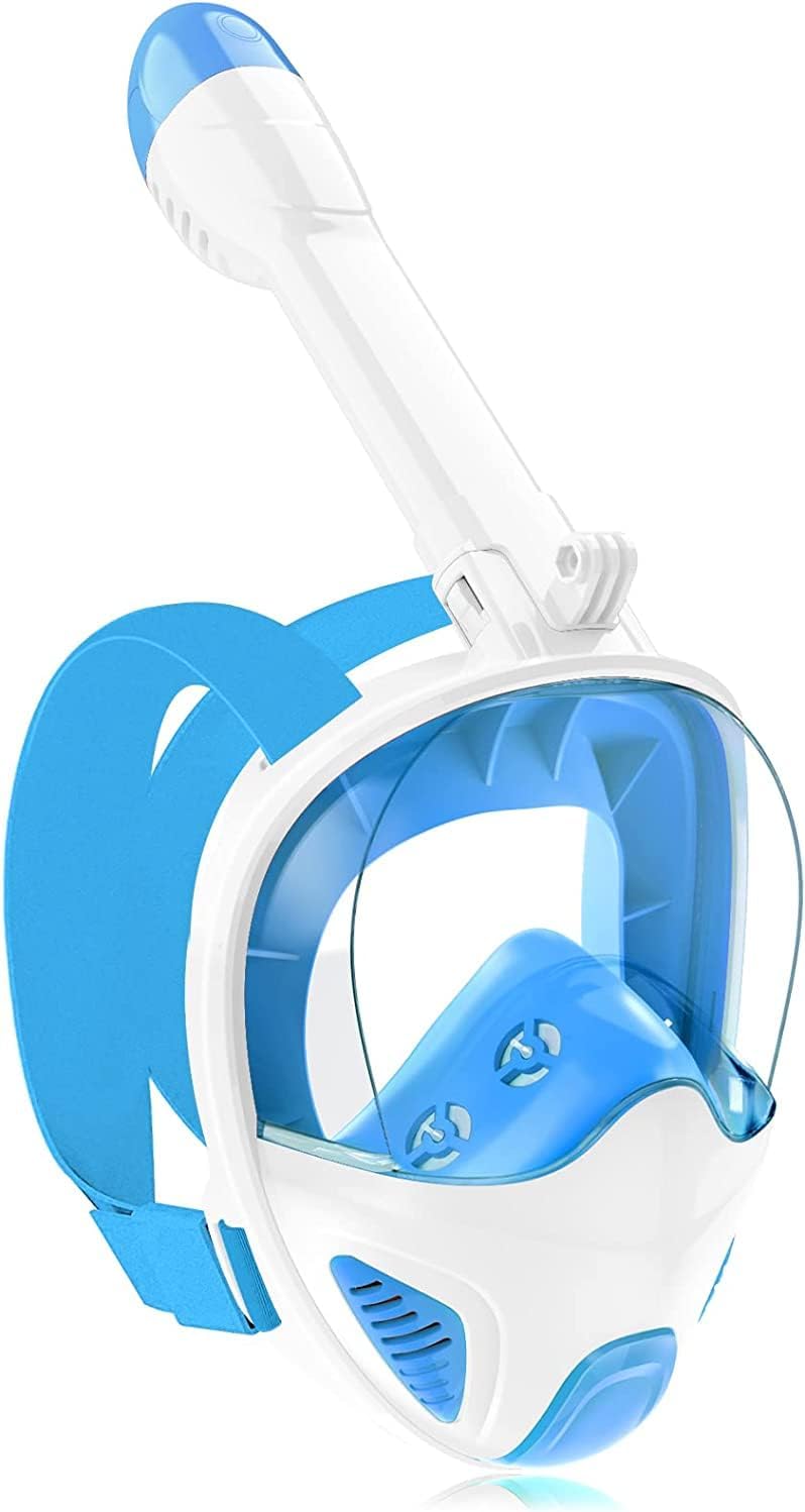 JRing Snorkeling Mask with Side Breathing System, 180° Panoramic View Full Face...