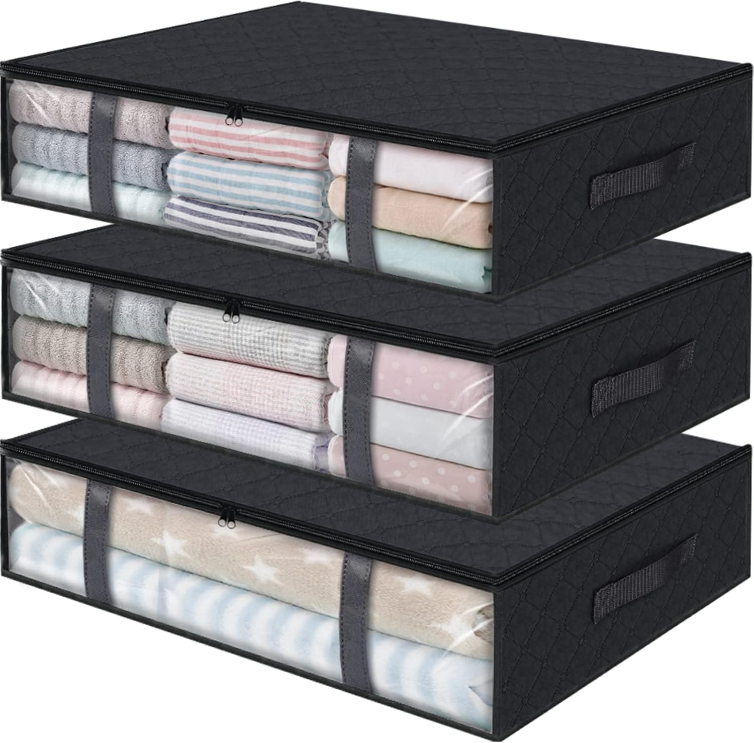 StorageRight Storage Bins Clothes Storage, Foldable Blanket Storage Bags, Under...