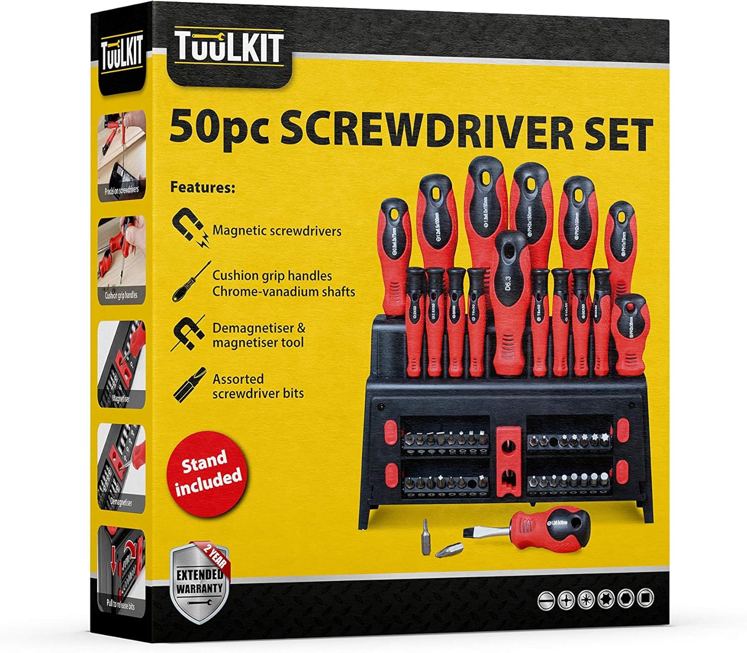 50pcs Screwdriver Set Magnetic Screwdriver Sets in Case | Crossheads Slot-Heads...