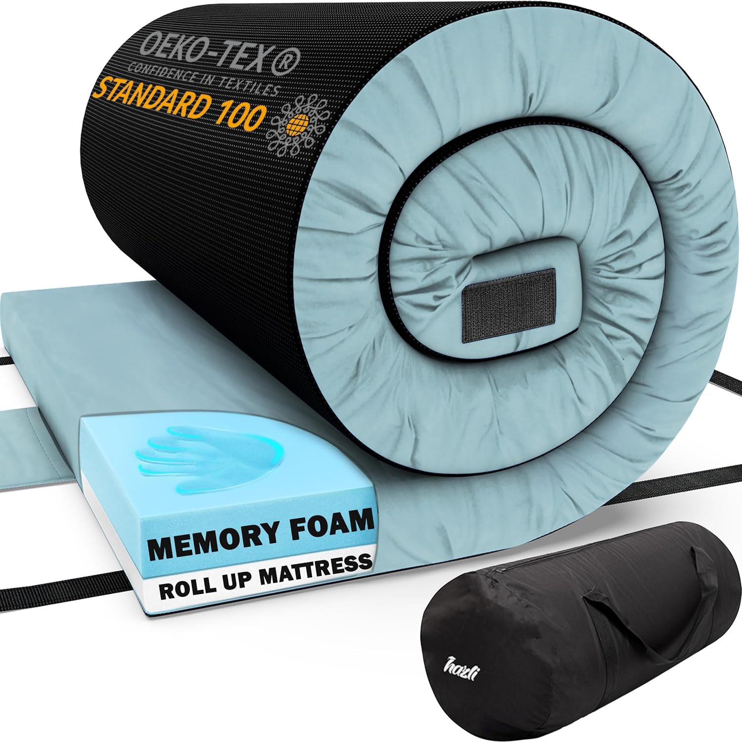 Matrix Comfort-Cell Memory Foam Camping Mattress Pad, CertiPUR-US Roll Up Mattre...