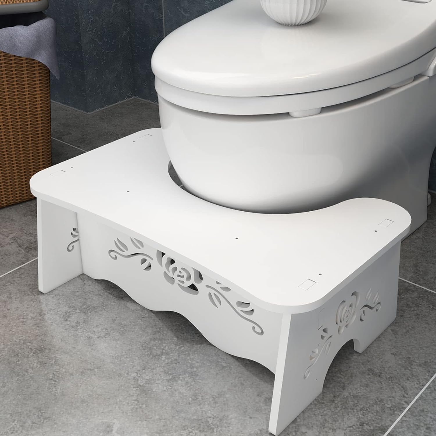 Squatting Potty for Adult Toilet Stool, 7 Inch Toilet Poo Stool Adult and Kids A...