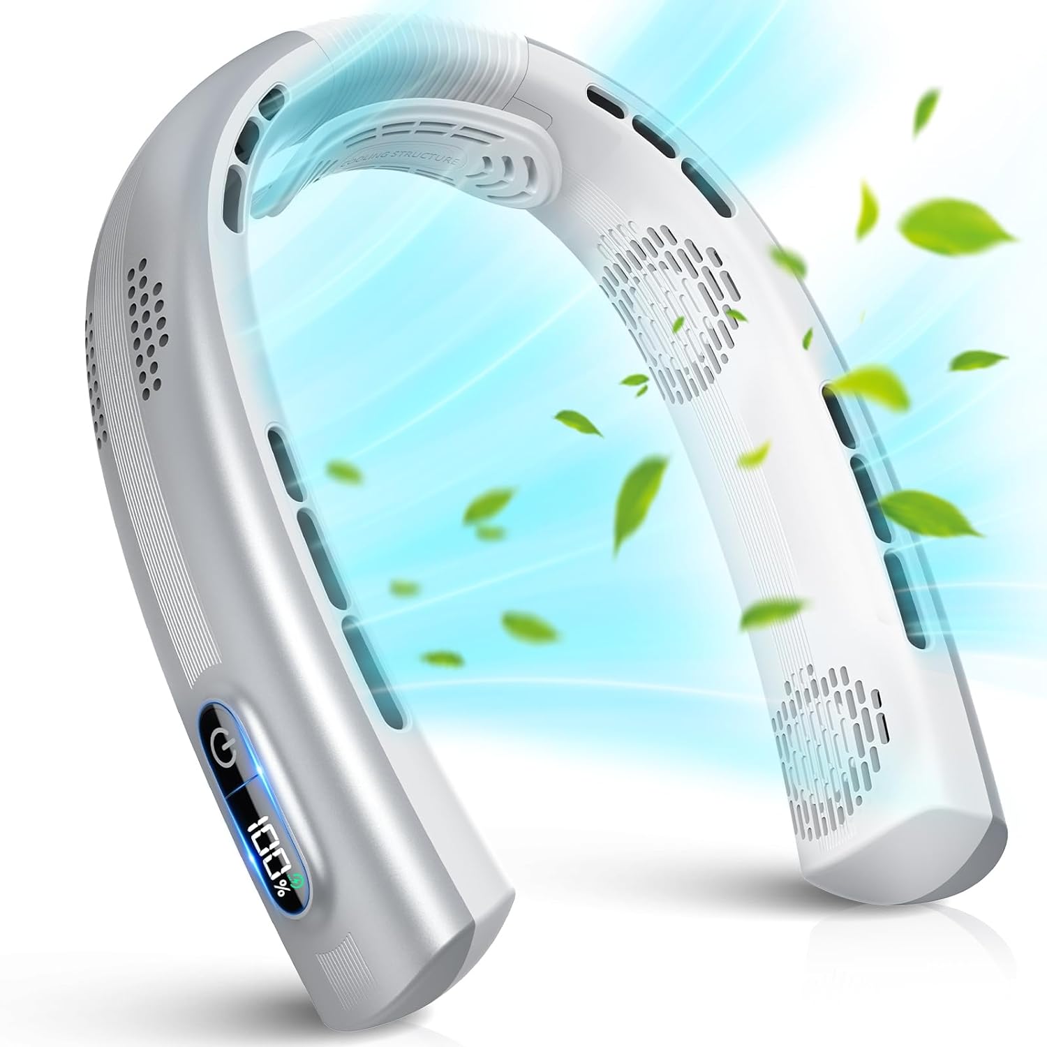 Neck Fan - 7000mAh Portable Neck Fan Rechargeable, LED Battery Display, Hands-Fr...