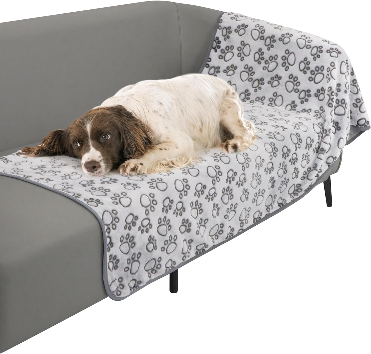 Stuffed Premium Soft Dog Couch Blanket, with Flannel Cute Paw Print, 30 * 70 inc...