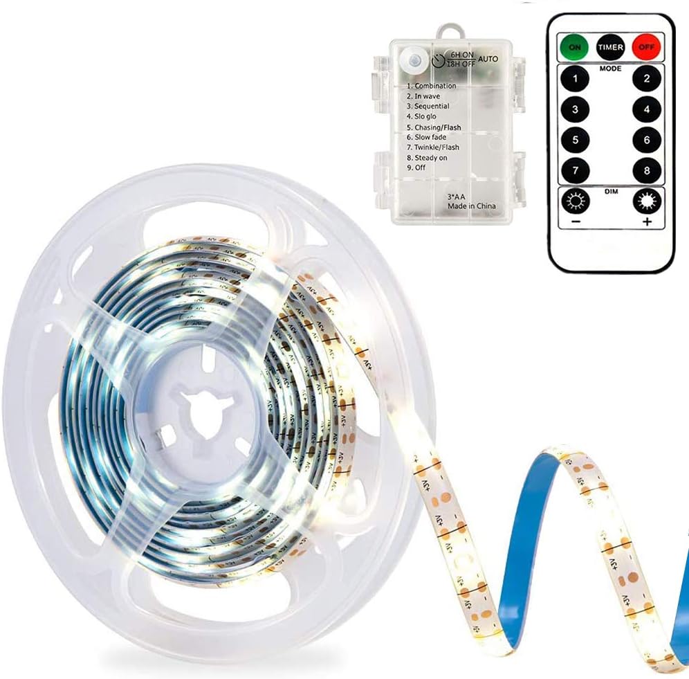 CCILAND 3m Battery LED Strip Lights with Remote Control, 90 LED Lights Strip Wat...