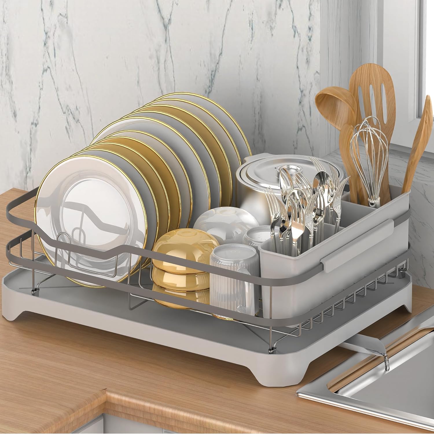 Dish Drying Rack, Stainless Steel Rustproof Dish Rack for Kitchen Counter, Sturd...