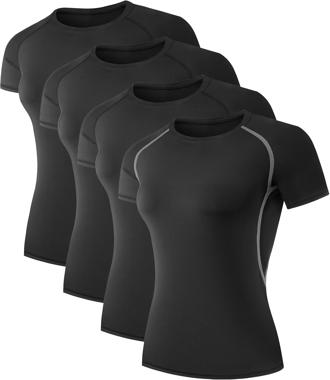 TELALEO 4 Pack Women's Compression Shirt Running Athletic T-Shirts Workout Tops...
