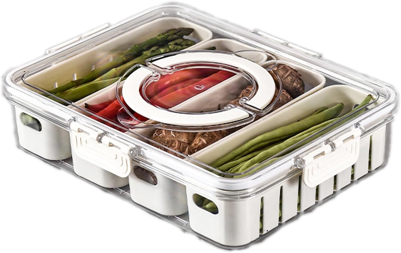 Snack Tray with Lid & Handle, Portable Snackle Box Container Veggie Serving Tray...