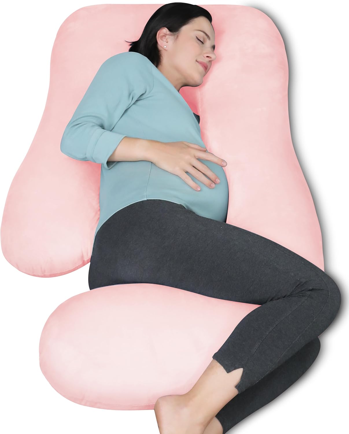 MOON PARK Pregnancy Pillows for Sleeping - U Shaped Full Body Maternity Pillow w...