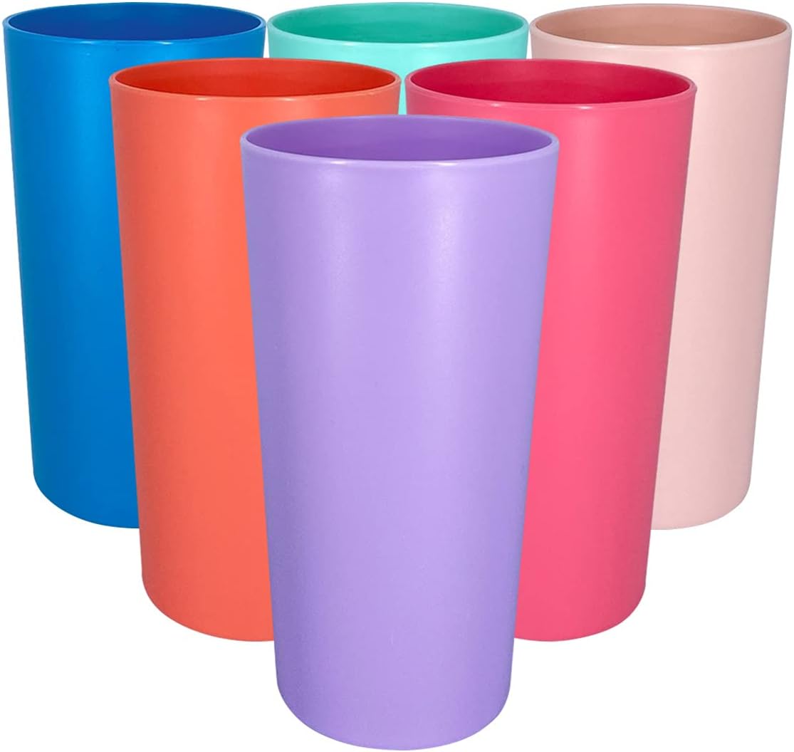 Yalin 26 ounce Plastic Tumblers/Large Drinking Glasses/Party Cups/Iced Tea Glass...