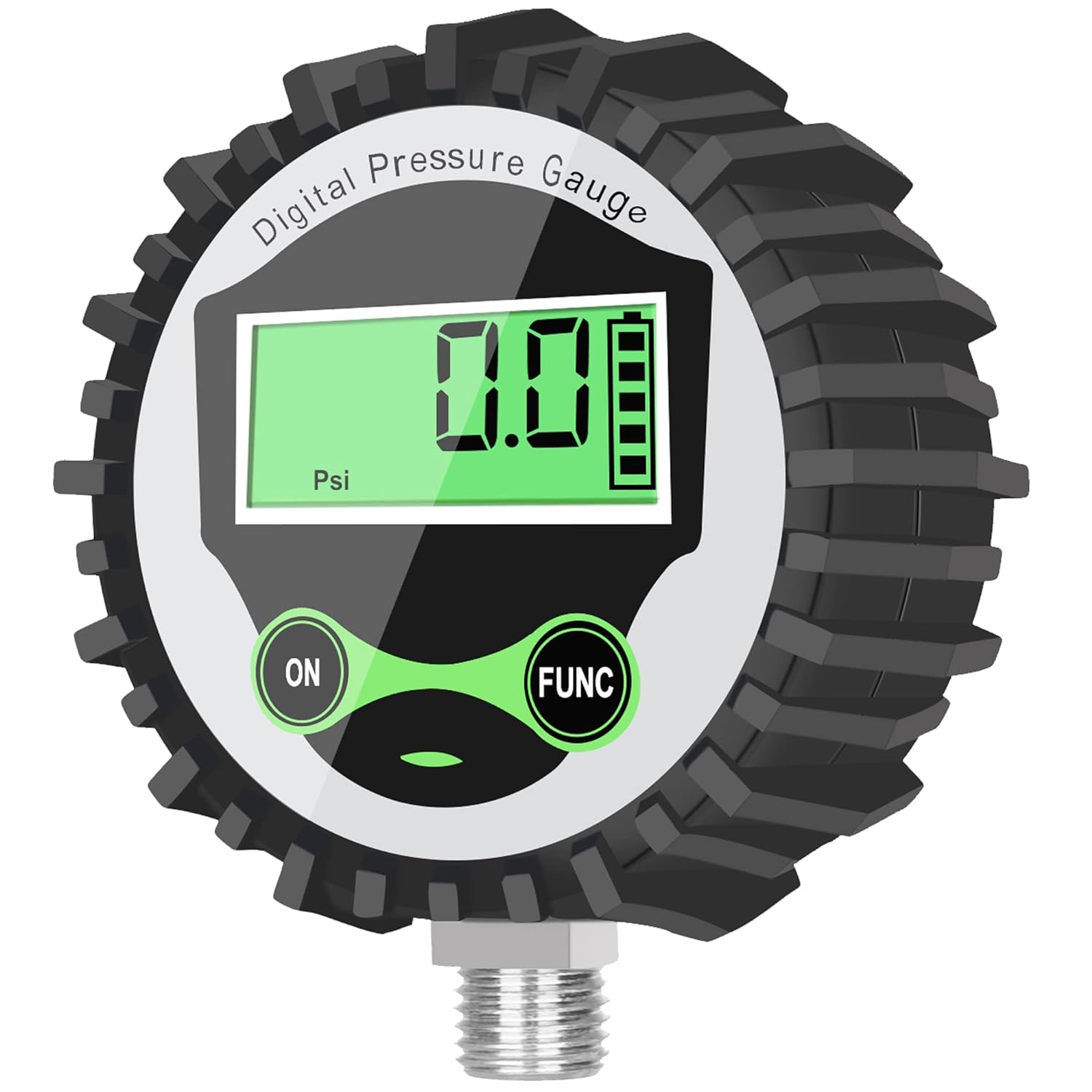 Digital Low Pressure Gauge with 1/4'' NPT Bottom Connector and Rubber Protector...