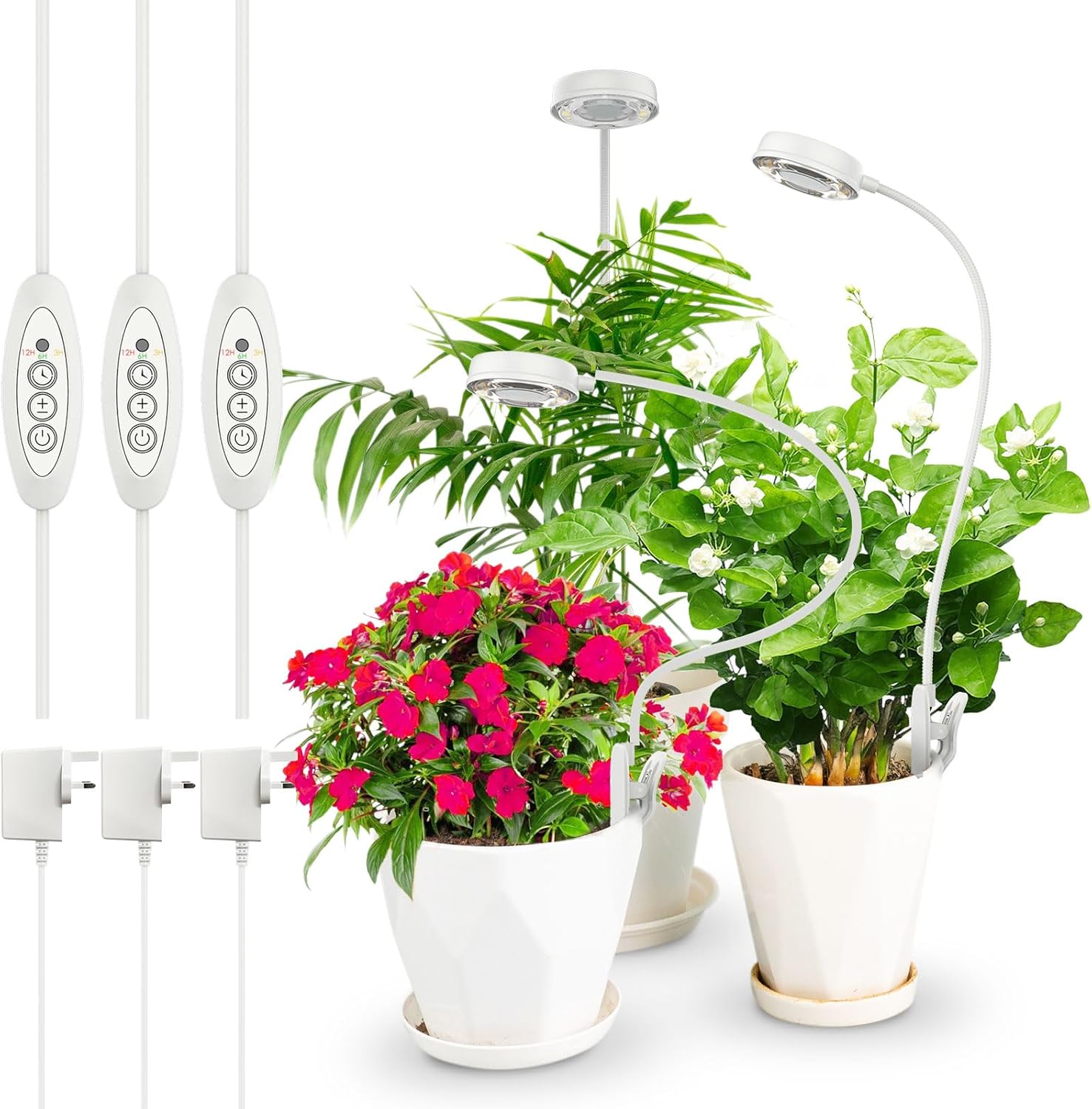 SANSI Grow Lights for Indoor Plants, Full Spectrum Gooseneck Pot Plant Grow Ligh...