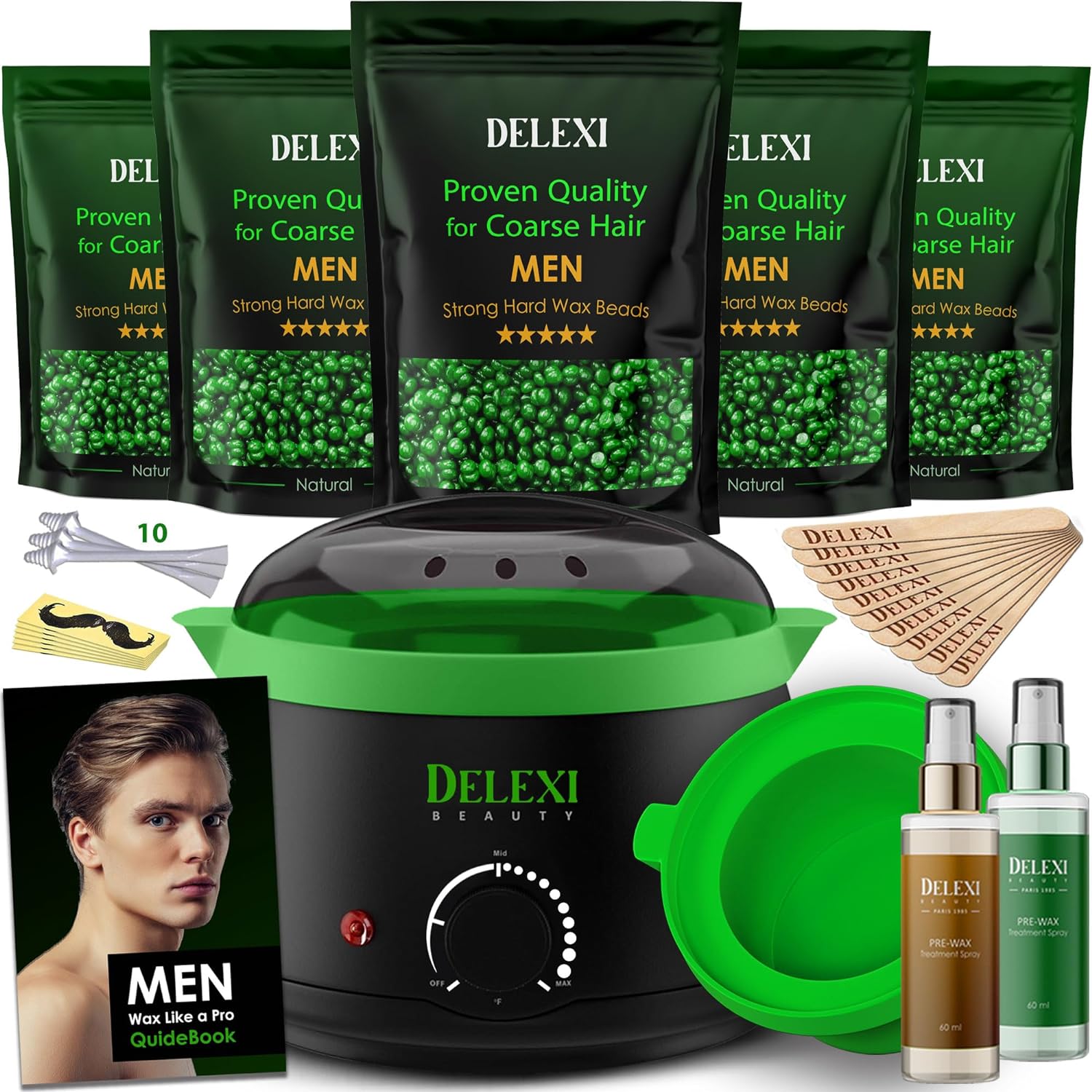 Waxing Kit for Men and Women. Proven Quality for Removing Coarse, thick hair, en...