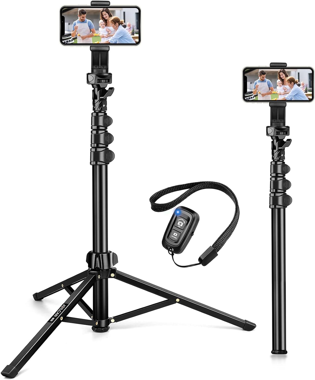 JOILCAN 56" Phone Tripod for iPhone, Aluminum Selfie Stick Tripod with Wireless...