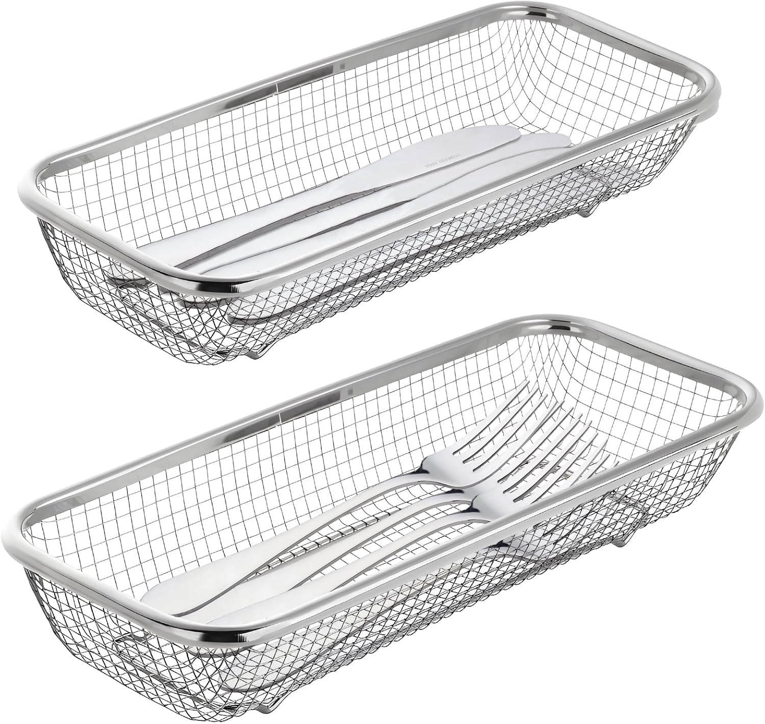IWTTWY Cutlery Drainer, 2 Pack Stainless Steel Kitchen Drying Rack, Durable Uten...