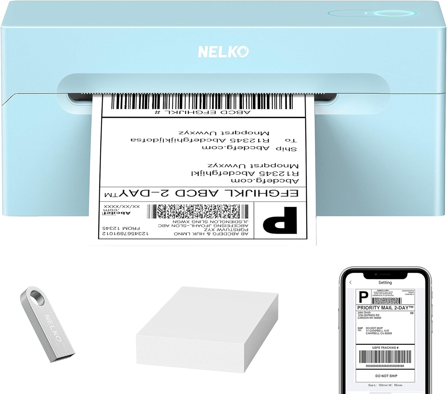 Bluetooth Thermal Shipping Label Printer, 4x6 Shipping Label Printer for Shippin...