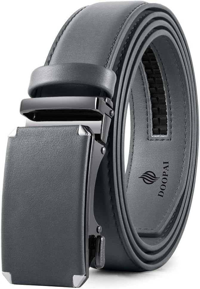DOOPAI Leather Ratchet Belts for Men Automatic Belts Men With Easier Slide Buckl...
