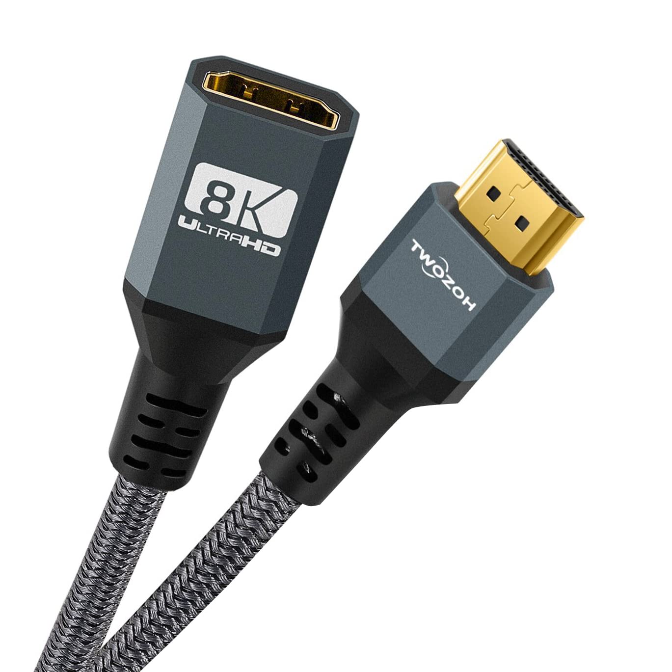 Twozoh 8K HDMI Extension Cable, HDMI 2.1 Male to F...