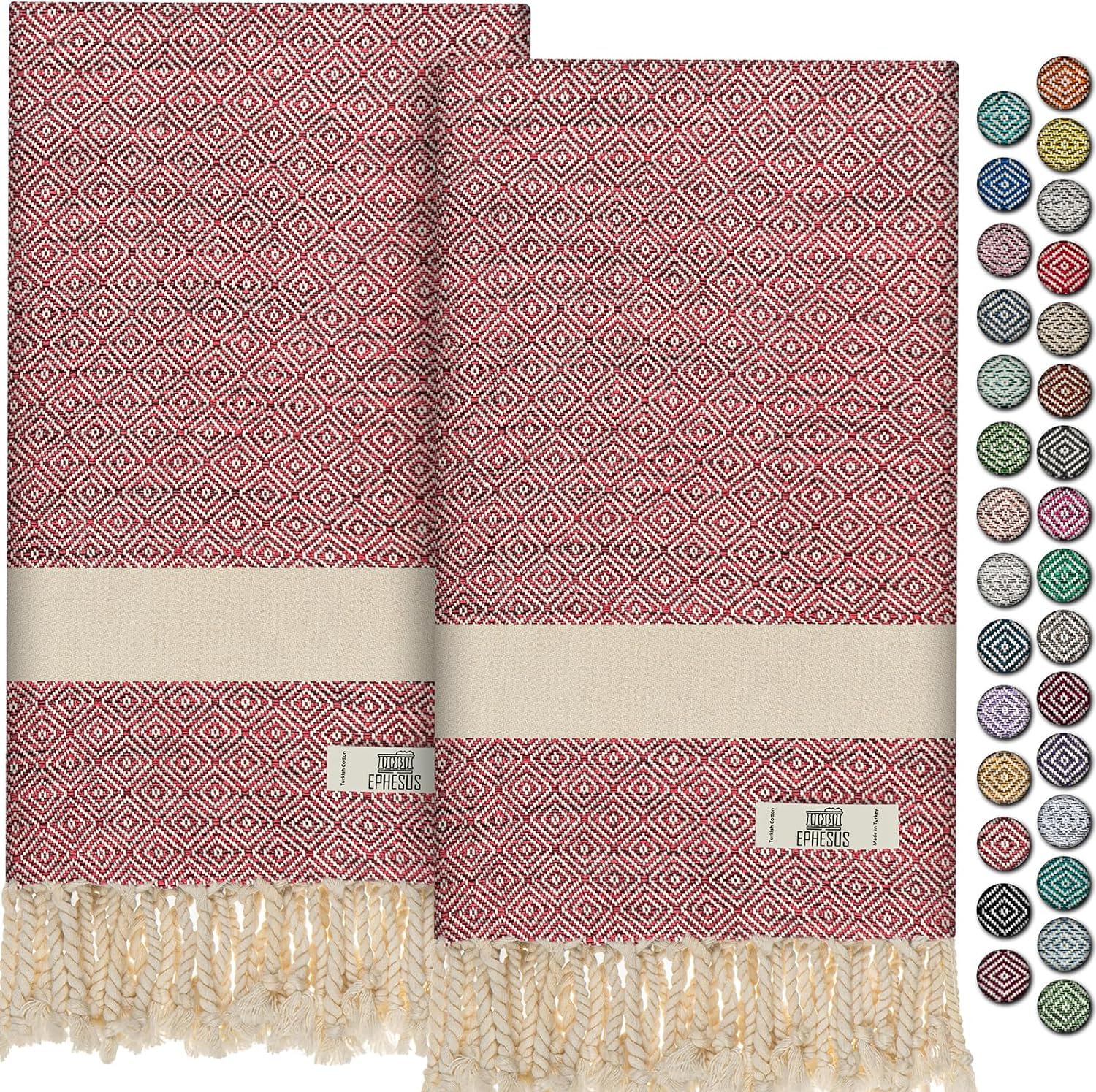 Hand Towels - Set of 2 | 18" x 30" - Decorative Turkish Hand Towel for Bathroom,...