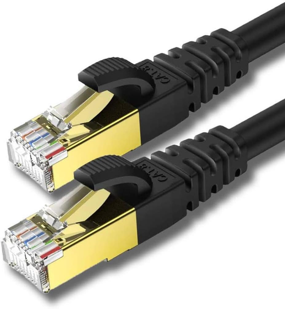 KASIMO CAT 8 Ethernet Cable 2M 2PK Round Network Internet Ethernet LAN Cable,Hig...