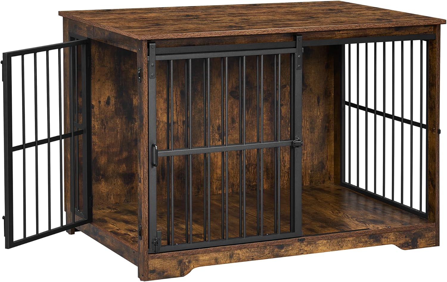 Dog Crate Furniture, 44.1" Double Door Dog Crate with Barn Door, Dog Kennel Indo...