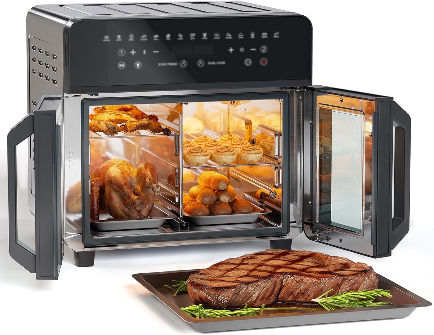 24L Large Air Fryer Microwave Electric Oven Combo XXL 1800W, 10 in 1 Versatility...